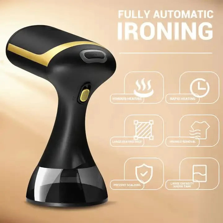 Black Handheld Garment Steamer - Portable Mini Steam Iron
