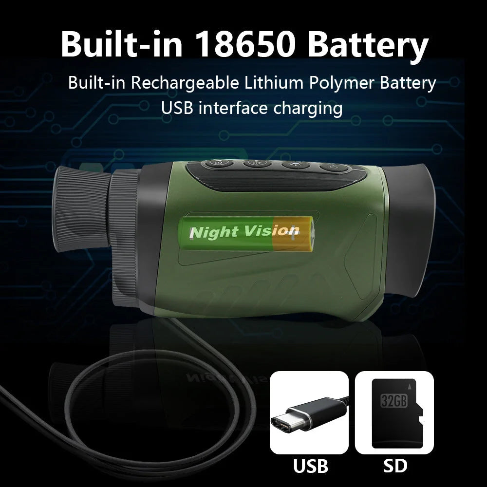 Black HD Digital Night Vision Monocular