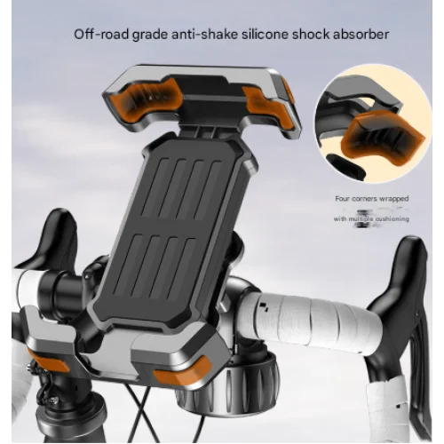 Black Heavy Duty Bike Phone Mount - Anti-Shake Motorcycle