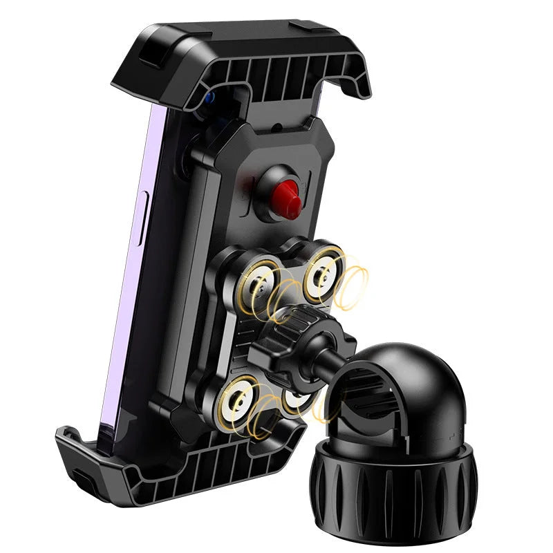 Black Heavy Duty Bike Phone Mount - Anti-Shake Motorcycle