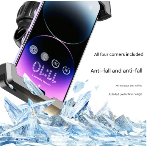 Black Heavy Duty Bike Phone Mount - Anti-Shake Motorcycle
