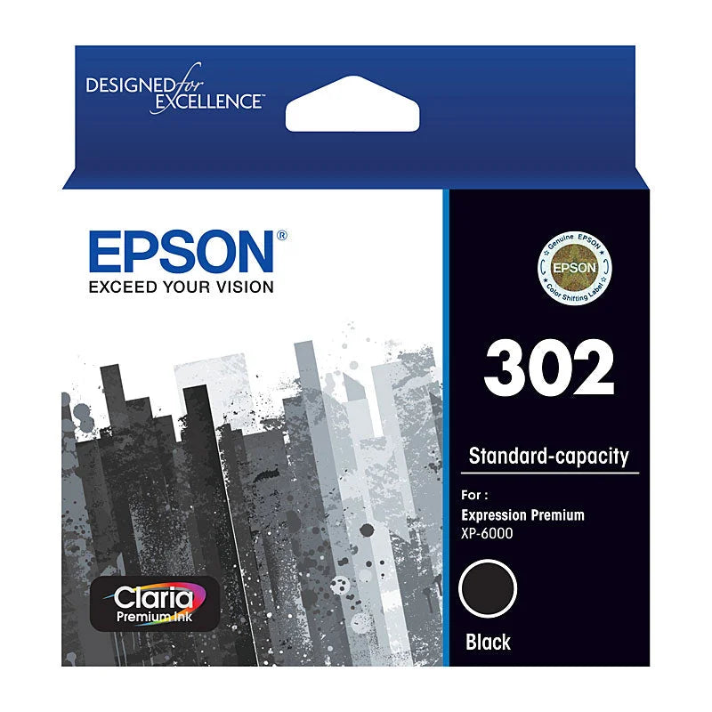 Black Ink Cartridge - EPSON 302