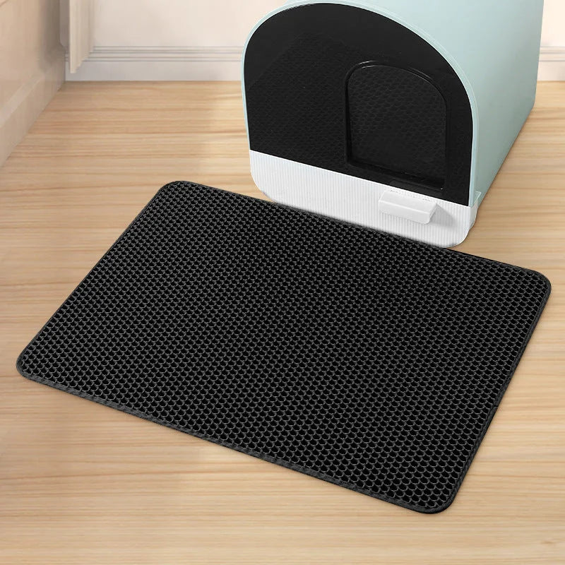 Black Large Double-Layer Cat Litter Trapping Mat