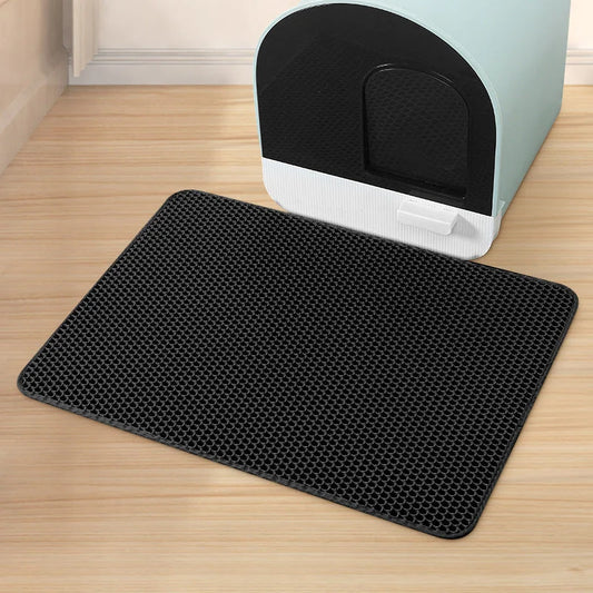 Black Large Double-Layer Cat Litter Trapping Mat