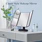 Black LED Lighted Tri-Fold Vanity Mirror with 2X/3X/10X