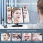 Black LED Lighted Tri-Fold Vanity Mirror with 2X/3X/10X