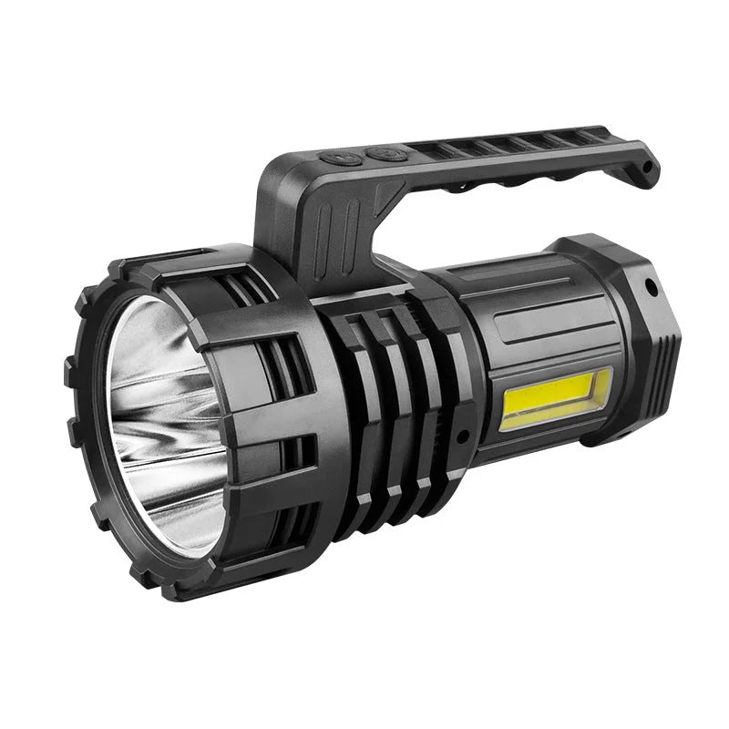 Black LED Searchlight Rechargeable Handheld Spotlight 500m Range