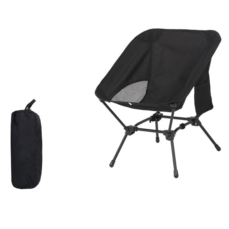 Black Lightweight Portable Camping Chair - Adjustable