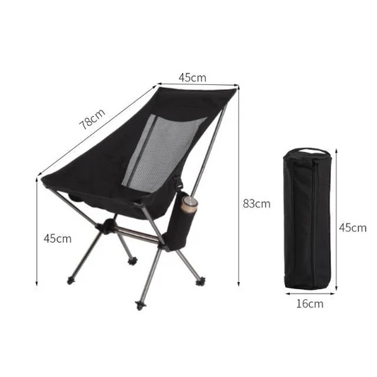 Black Lightweight Portable Folding Camping Chair