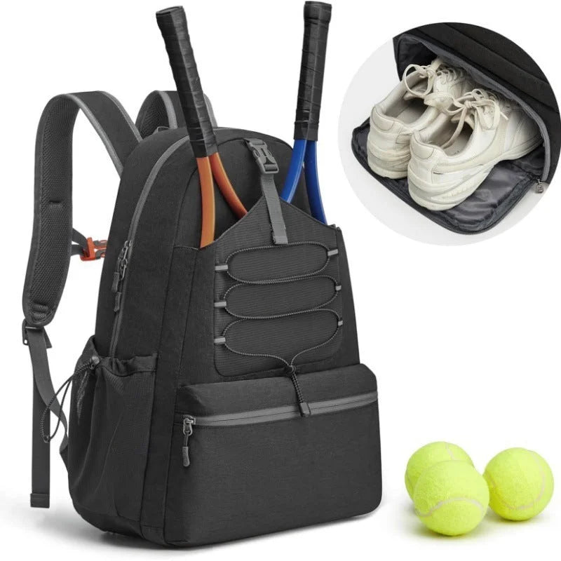Black Lightweight Water Resistant Tennis Backpack