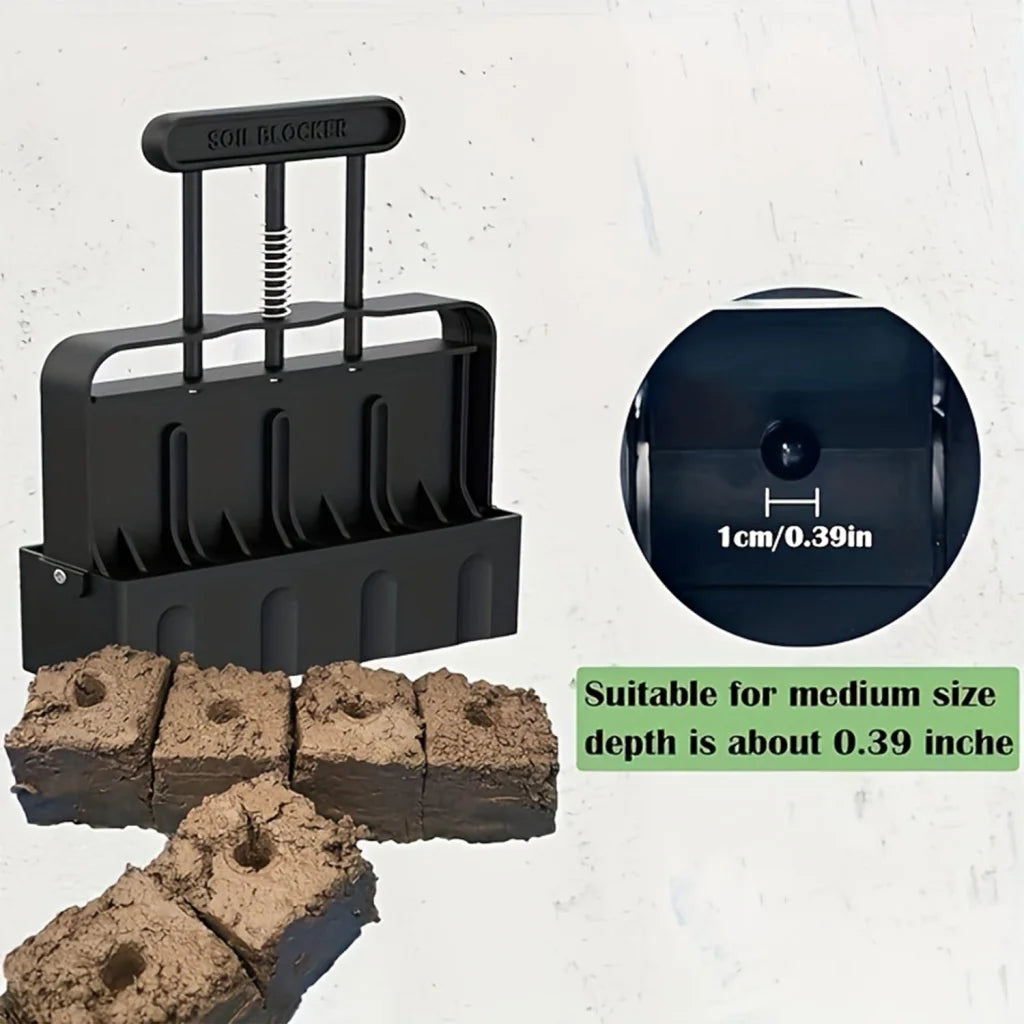 Black Manual Soil Blocker Tool - 5 x 5cm Block Maker