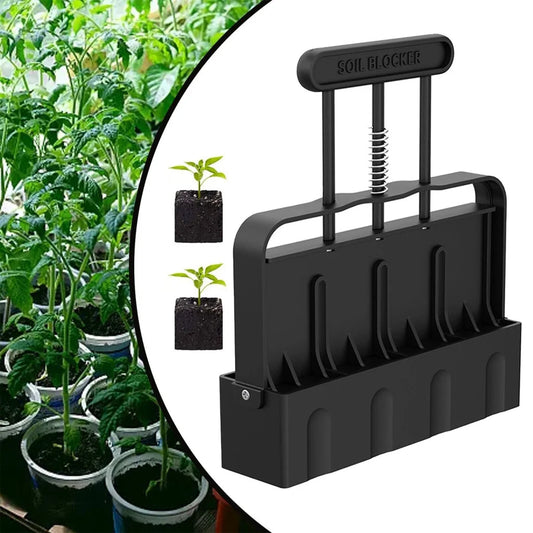 Black Manual Soil Blocker Tool - 5 x 5cm Block Maker