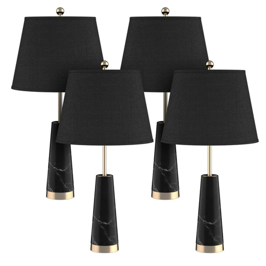 Black Marble Table Lamp 4X 68cm Bedside Desk Living Room Shade with Cone Shape Base