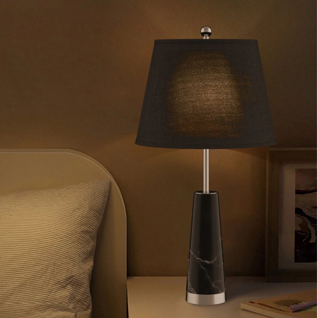 Black Marble Table Lamp 4X 68cm Bedside Desk Living Room Shade with Cone Shape Base
