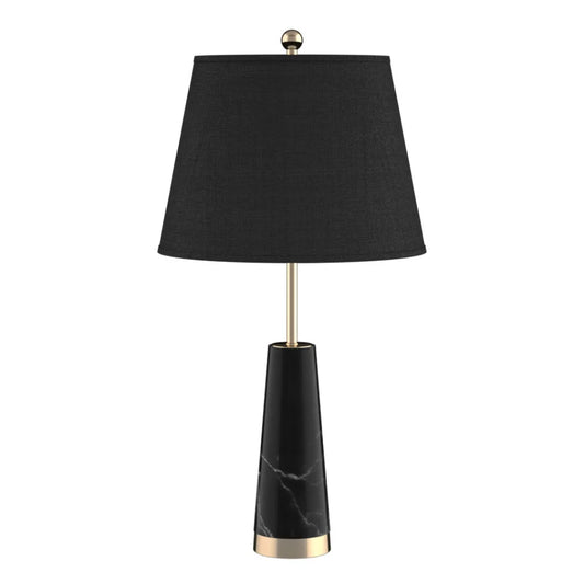Black Marble Table Lamp 68cm Bedside Desk Living Room Shade with Cone Shape Base