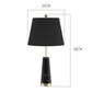 Black Marble Table Lamp 68cm Bedside Desk Living Room Shade with Cone Shape Base