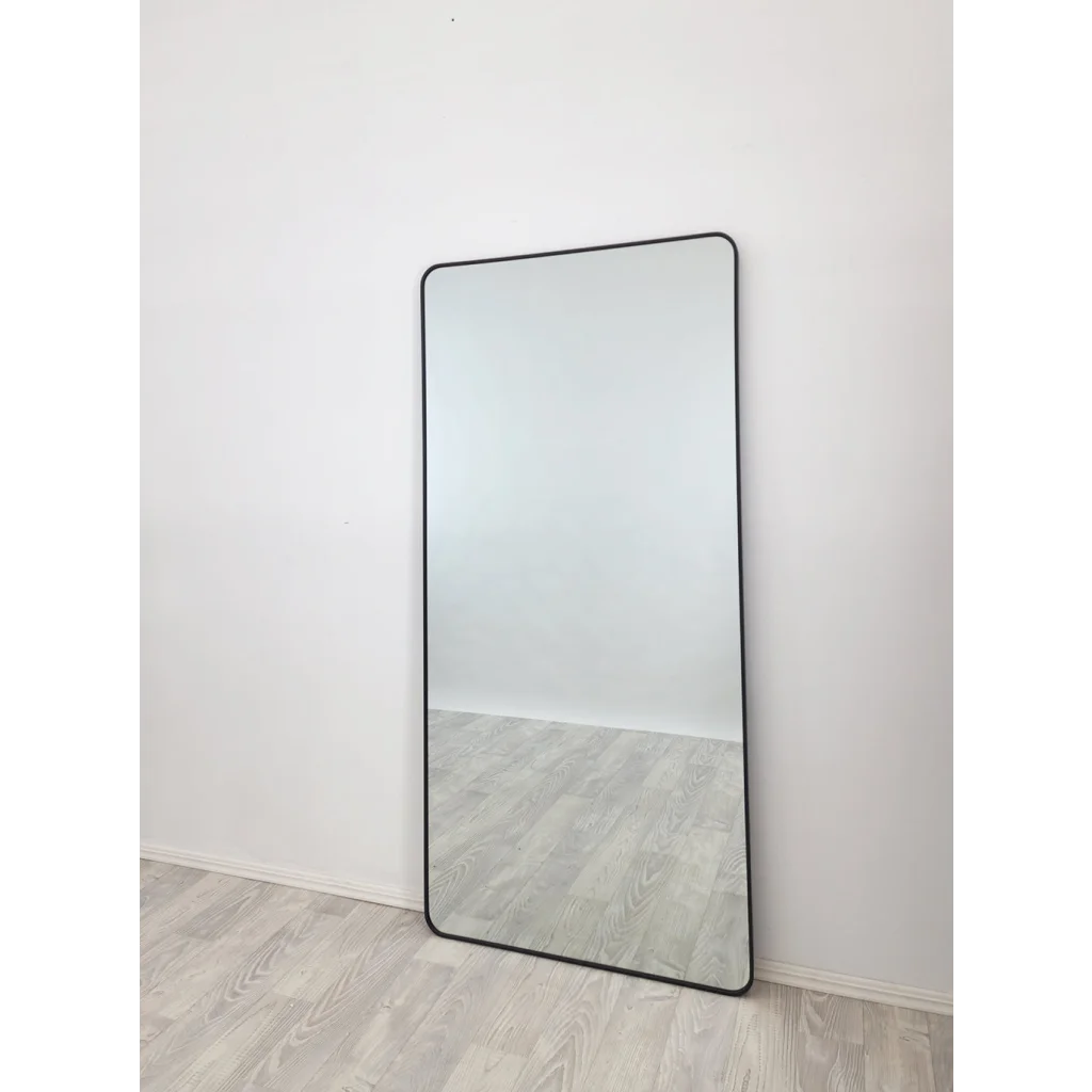 Black Metal Rectangle Mirror - Medium 80cm x 170cm - Home &