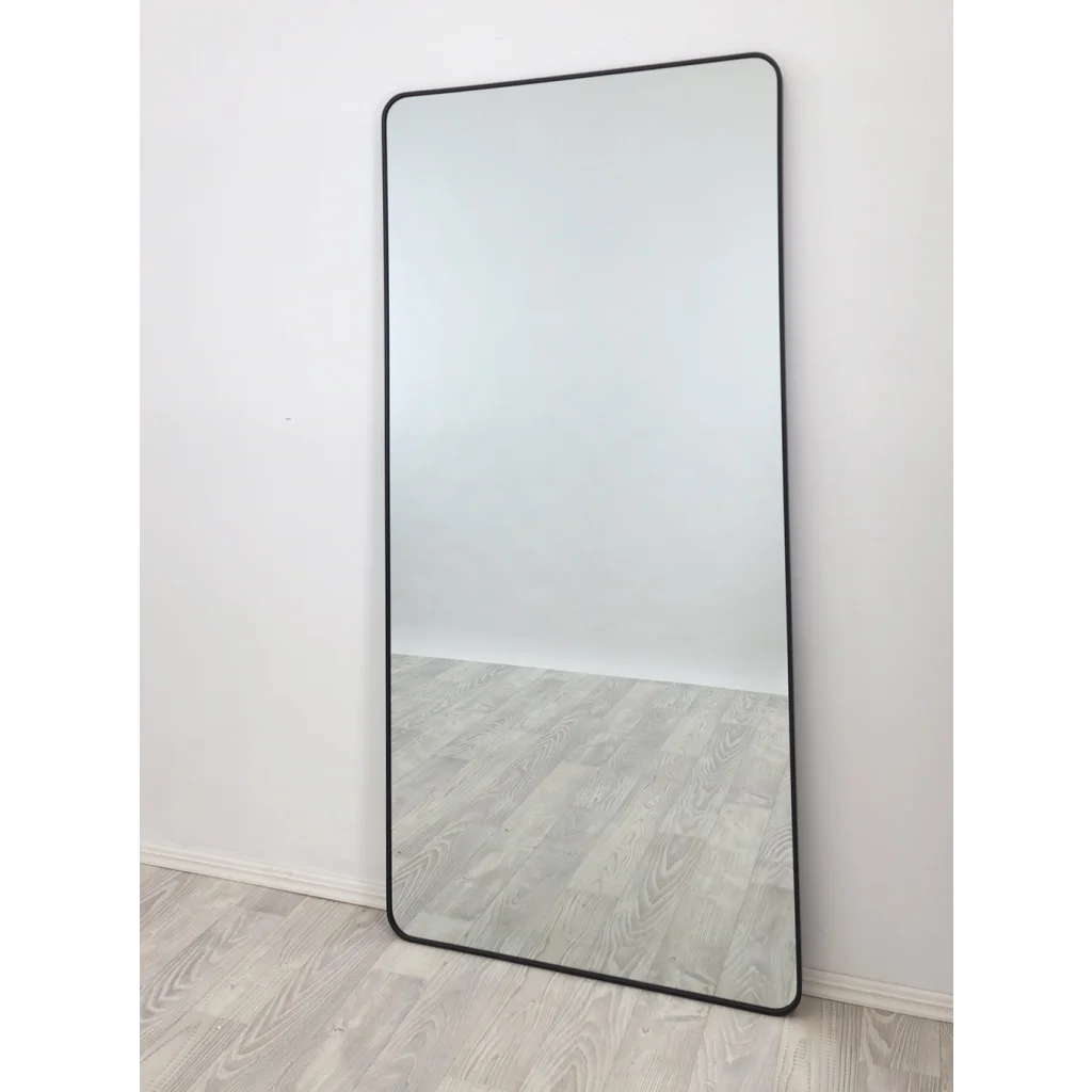 Black Metal Rectangle Mirror - X-Large 100cm x 200cm - Home