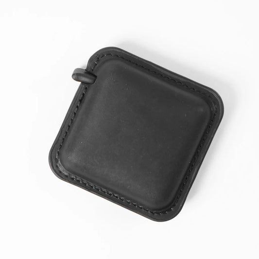 Black Mini Leather Tape Measure - 1.5m/60in - Square Solid