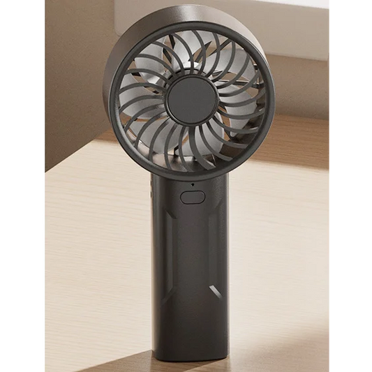 Black Mini Portable USB Rechargeable Fan - Quiet Cooling