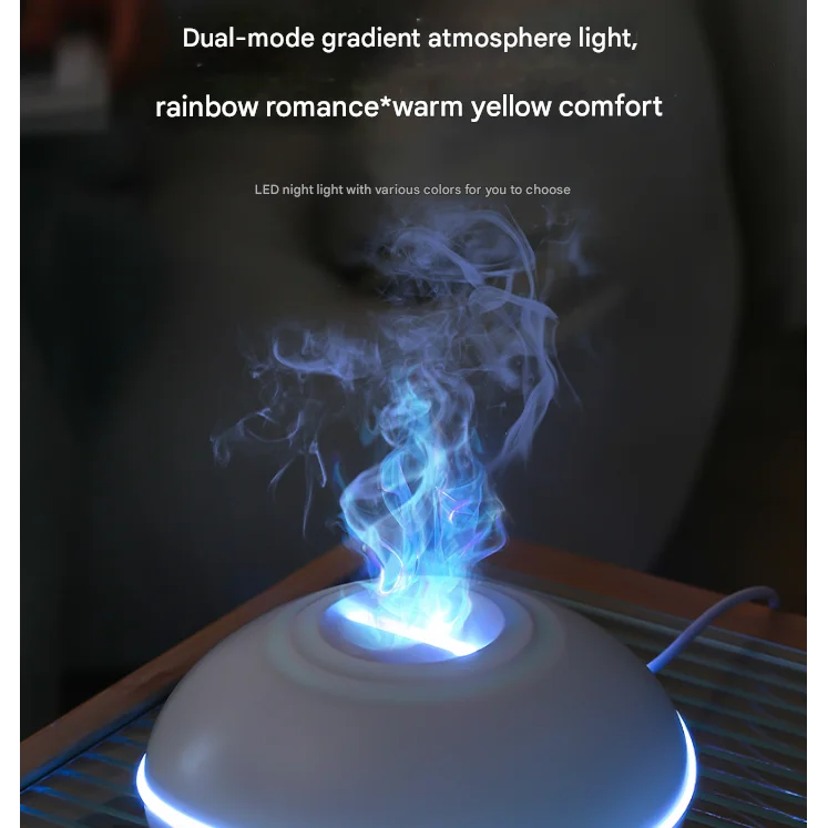 Black Mini USB Aromatherapy Diffuser with Flame Projection