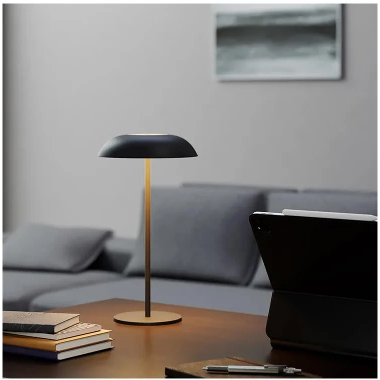 Black Minimalist Rechargeable LED Touch Table Lamp