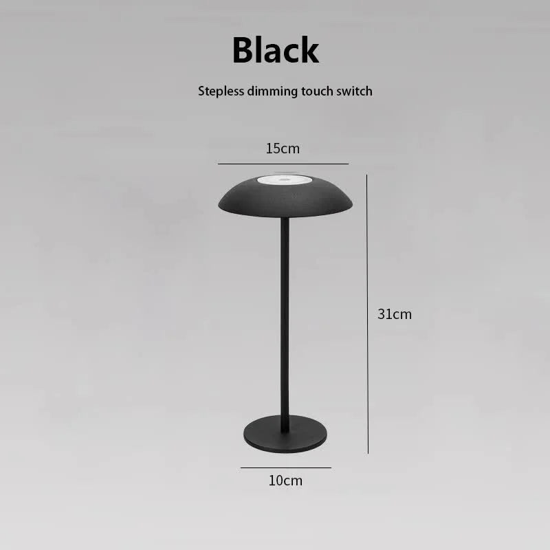 Black Minimalist Rechargeable LED Touch Table Lamp