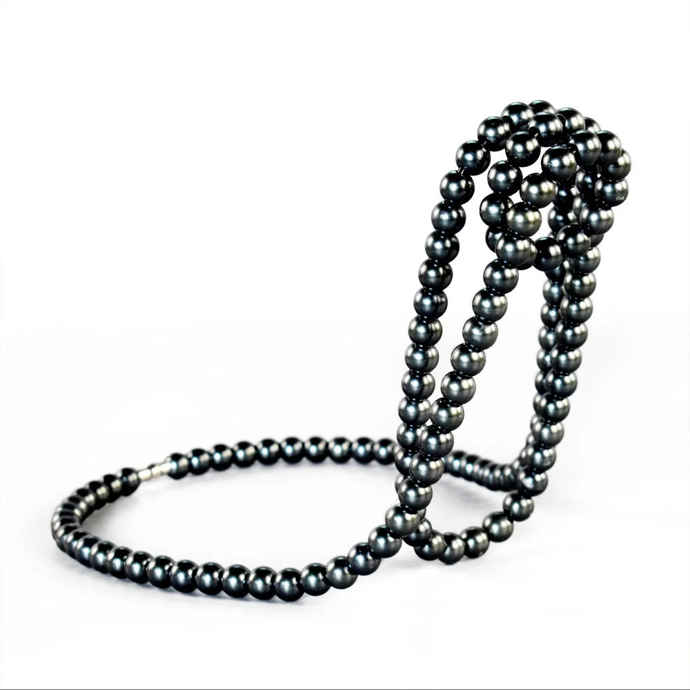 Black Modern Floating Pearl Wine Bottle Holder - Elegant