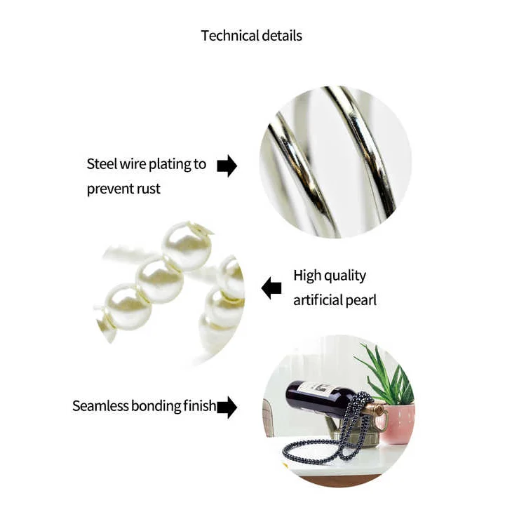 Black Modern Floating Pearl Wine Bottle Holder - Elegant