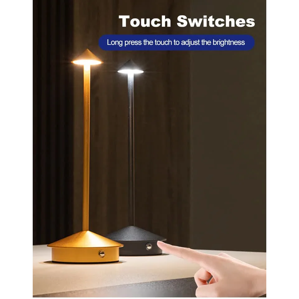 Black Modern Minimalist Aluminum LED Mushroom Night Light