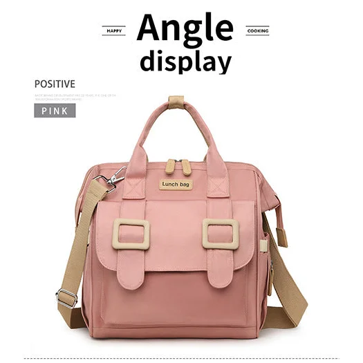 Black Multifunctional Insulated Lunch Bag for Women