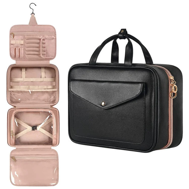 Black Multifunctional Travel Toiletry Organizer with Hanger