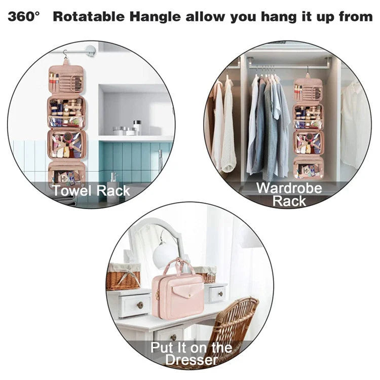 Black Multifunctional Travel Toiletry Organizer with Hanger