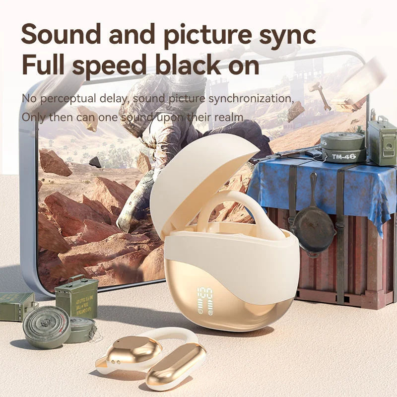 Black Open Ear Bluetooth 5.3 Headphones - Non-In-Ear Ear