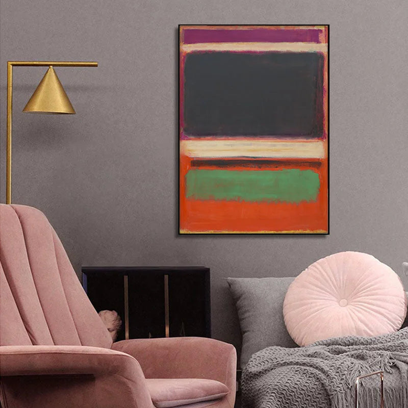 Black Orange Green by Mark Rothko Black Frame Canvas Wall