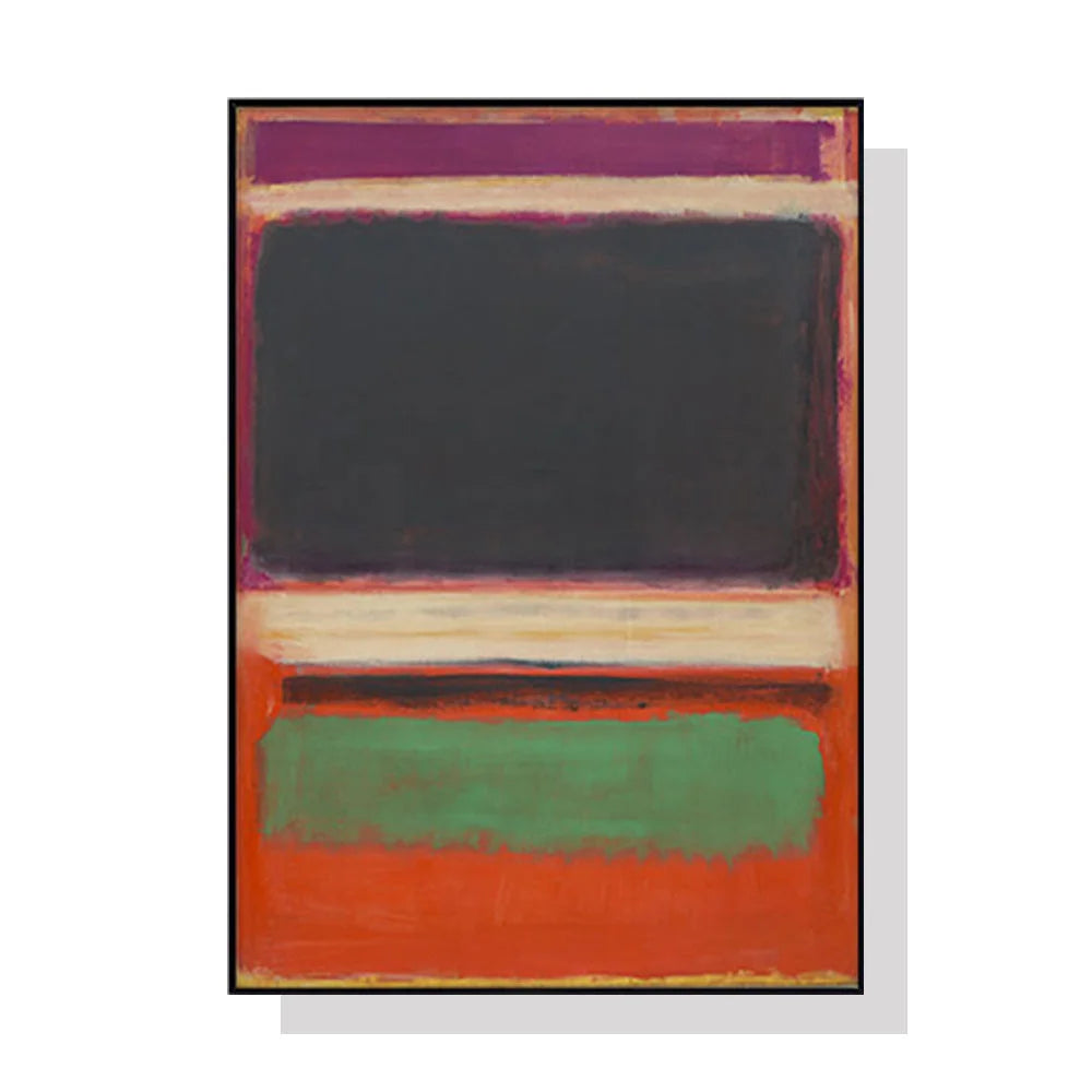 Black Orange Green by Mark Rothko Black Frame Canvas Wall