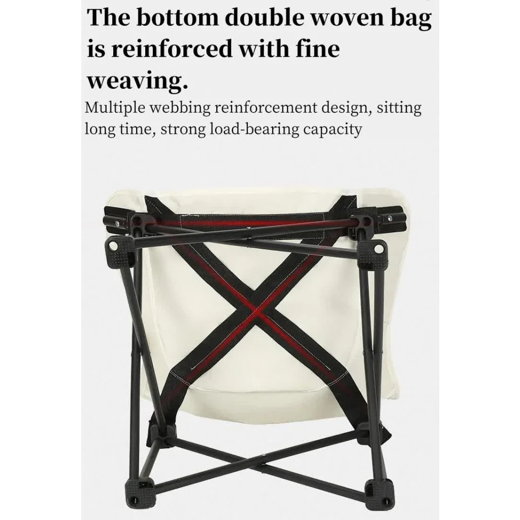 Black Outdoor Folding Camping Chair - Portable Lounge Chair