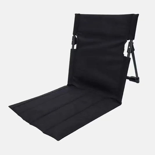 Black Outdoor Folding Lawn Chair with Backrest –