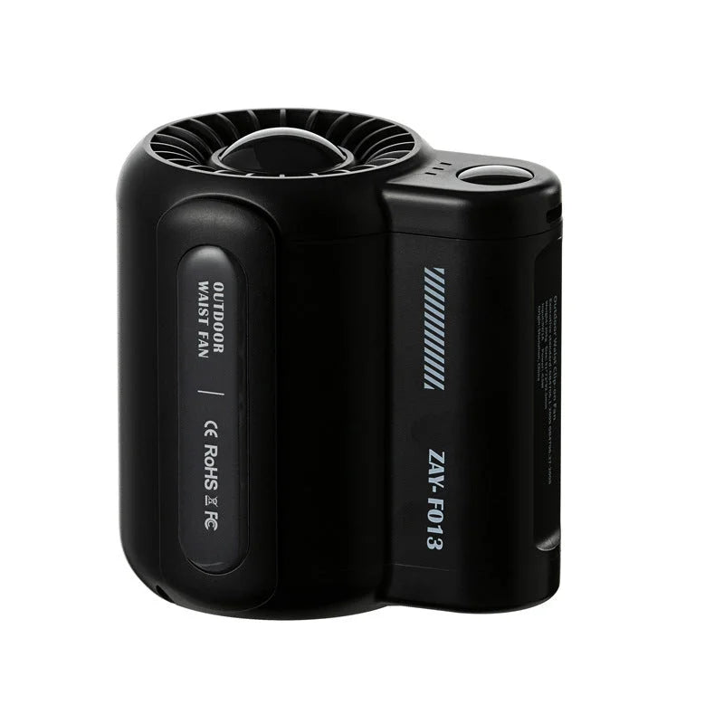 Black Waist Fan Portable Wearable for Hands Free
