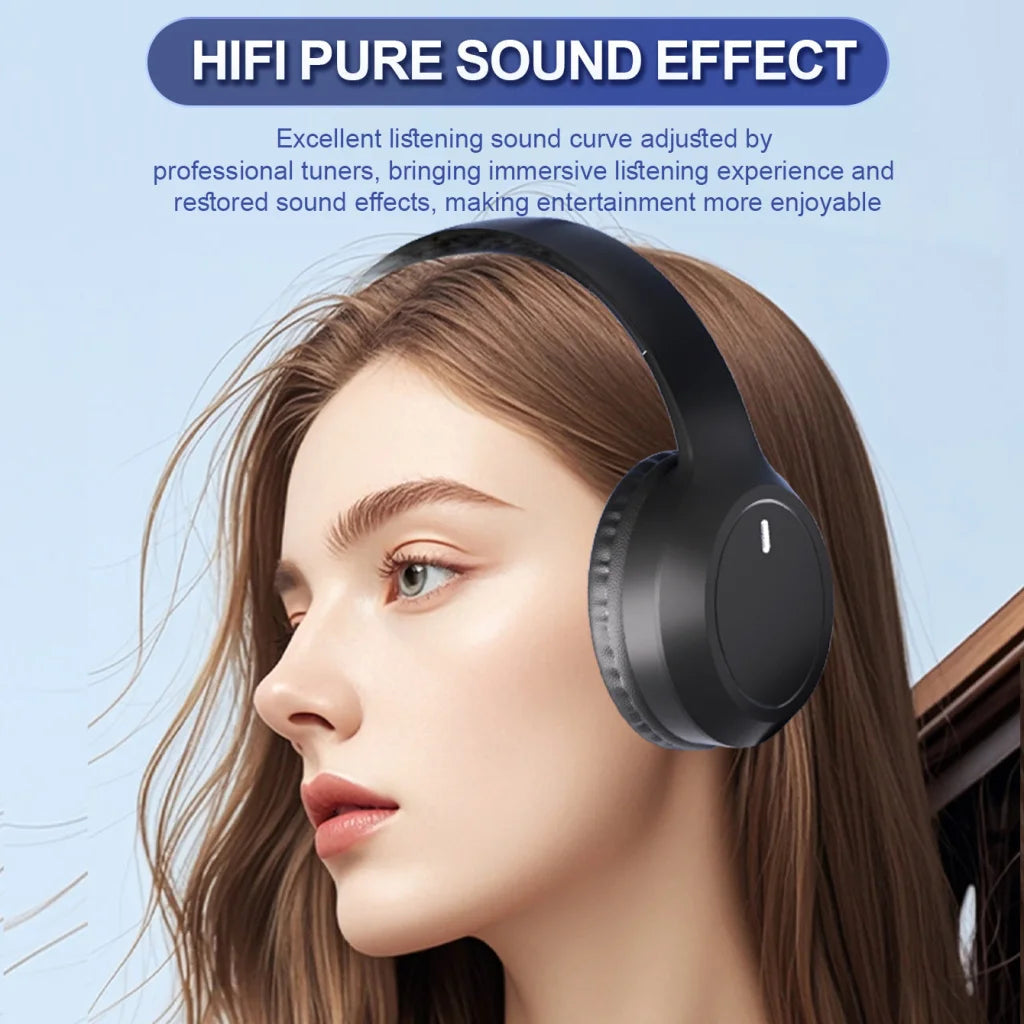 Black Over-Ear Wireless Headphones - Immersive Sound 360º