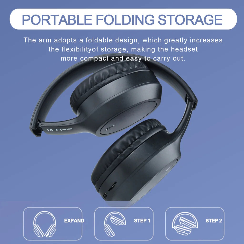Black Over-Ear Wireless Headphones - Immersive Sound 360º