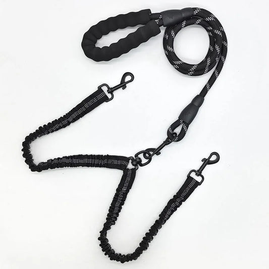 Black Pet Double-Ended Rope + 1.5M Leash - Easy to walk two