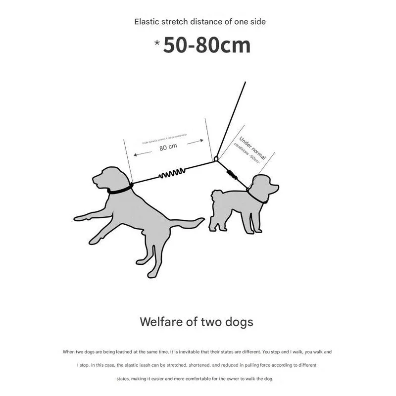 Black Pet Double-Ended Rope + 1.5M Leash - Easy to walk two