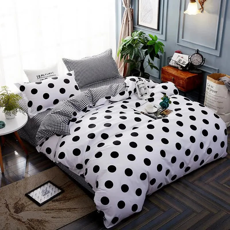 Black Polka Dot Premium Three-Piece Bedding Set