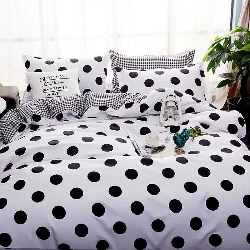 Black Polka Dot Premium Three-Piece Bedding Set