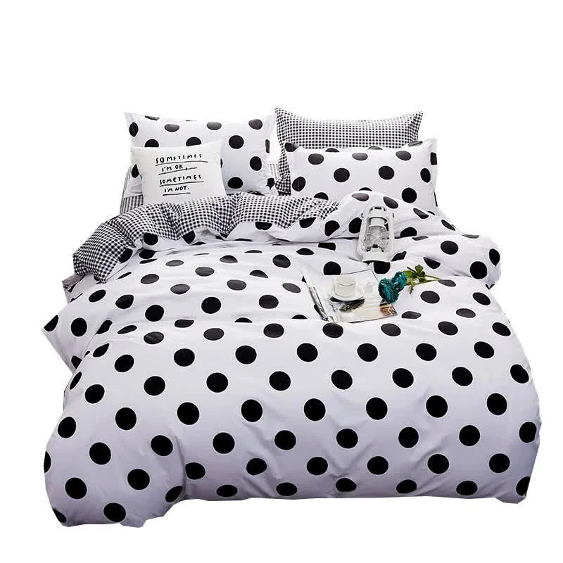 Black Polka Dot Premium Three-Piece Bedding Set