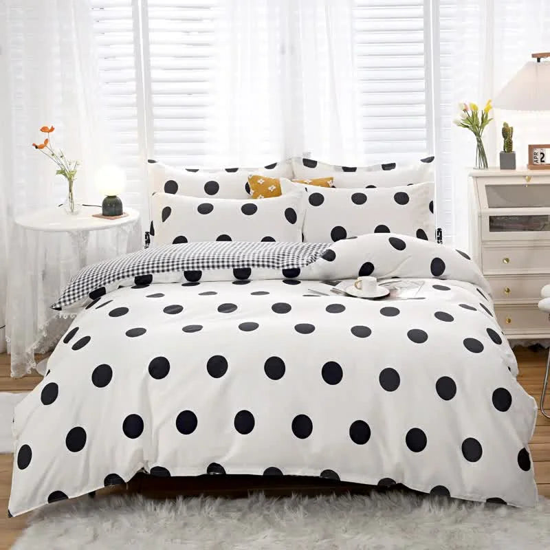 Black Polka Dot Premium Three-Piece Bedding Set
