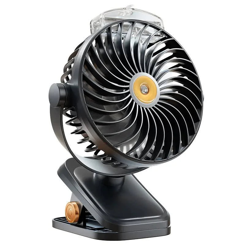 Black Portable Clip On Mist Fan Rechargeable Cooling