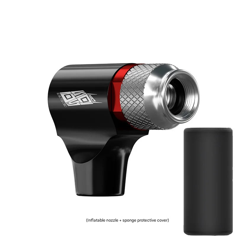 Black Portable CO2 Bike Tire Inflator with Nozzle - Quick