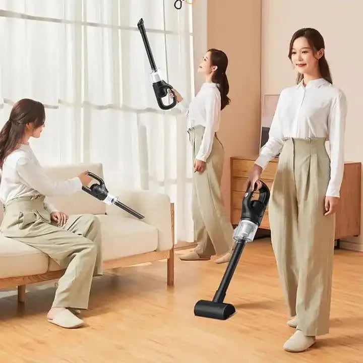 Black Portable Cordless Vacuum Cleaner - 120W 10KPa Suction